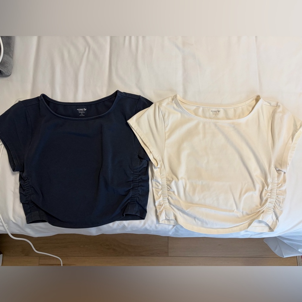 Old Navy Short Sleeve Tees - Navy and Cream
